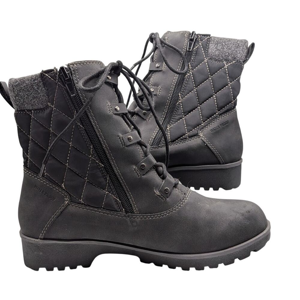 JBU by Jambu Women's 7M Summit Waterproof Gray Faux Fur Winter Hiking Boots